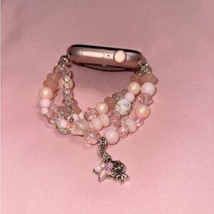 Pink Beaded Charm apple watch band